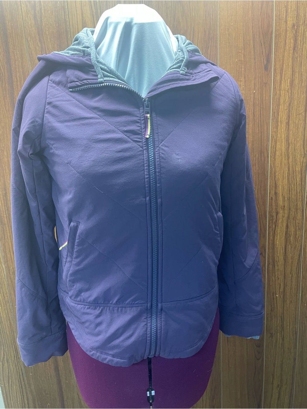 Athleta Girls' Hooded Purple Puffer Jacket